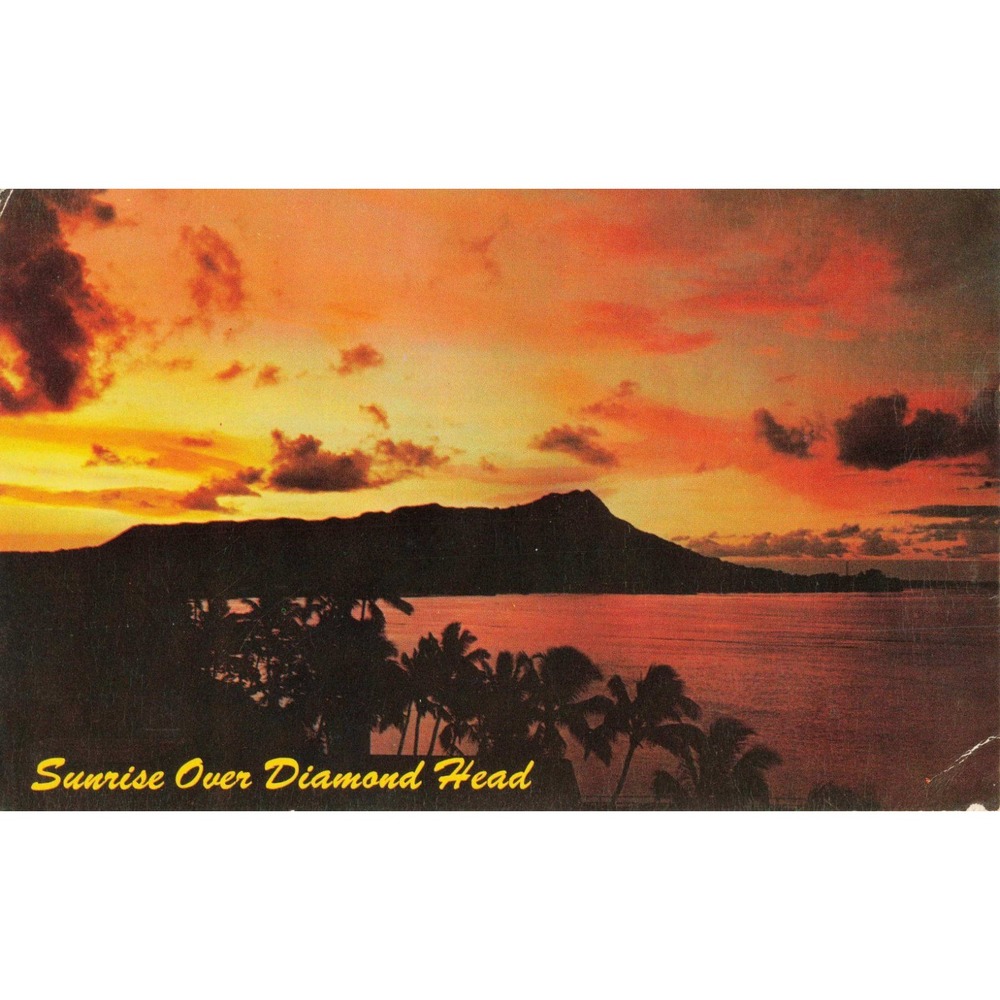 Vintage Sunrise Over Diamond Head Hawaii Postcard Mike Roberts C8770 Unposted